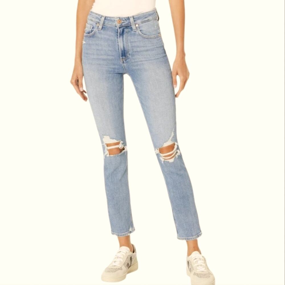 Paige Verdugo Crop Light Wash Distressed‎ Jeans Size 29